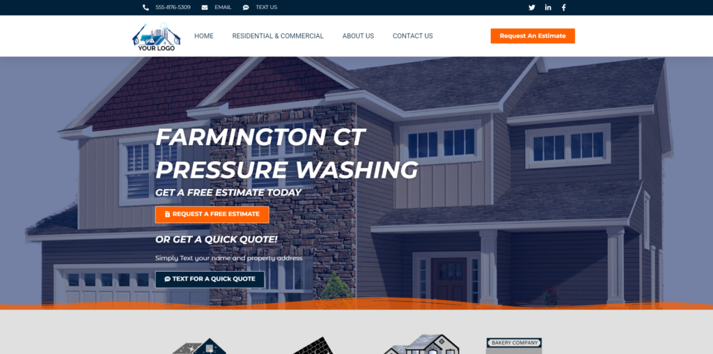 Pressure Washing Website Demo Templates